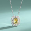 Wholesale Jewelry Simple Geometric Style S925 Sterling Silver Yellow Diamond Twopiece Set For Women With Ochain