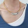 Wholesale Jewelry Simple Geometric 316L Stainless Steel Gold Plated Pendant Necklace Unisex