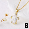 Wholesale Jewelry Simple Geometric Turtle Dolphin Pendant Copper Gold Plated Ochain Necklace For Women