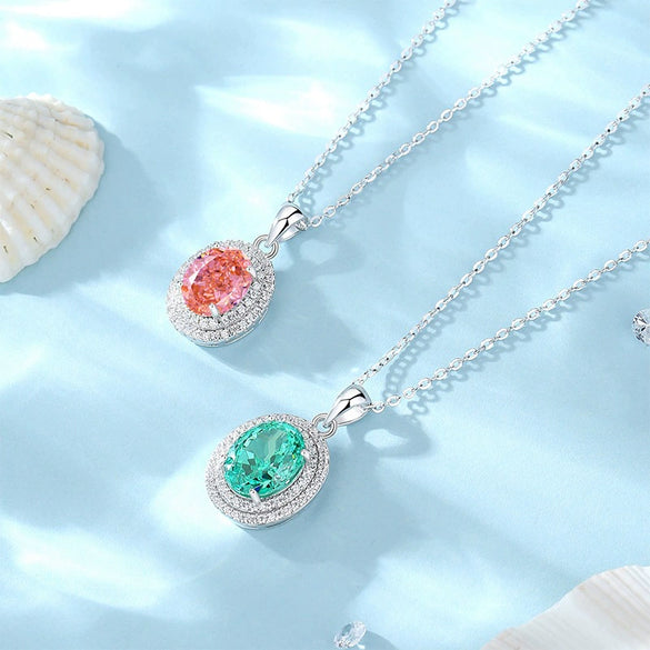 Wholesale Jewelry Simple Geometric Water Drop Pendant Necklace Set With Diamonds 925 Sterling Silver Cross Chain For Women