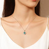 Wholesale Jewelry Simple Geometric Water Drop Pendant Necklace Set With Diamonds 925 Sterling Silver Cross Chain For Women