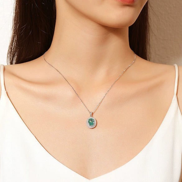 Wholesale Jewelry Simple Geometric Water Drop Pendant Necklace Set With Diamonds 925 Sterling Silver Cross Chain For Women