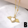Wholesale Jewelry Simple Heart Copper Pendant Necklace With Gold Plated Electroplating And Bamboo Chain For Women