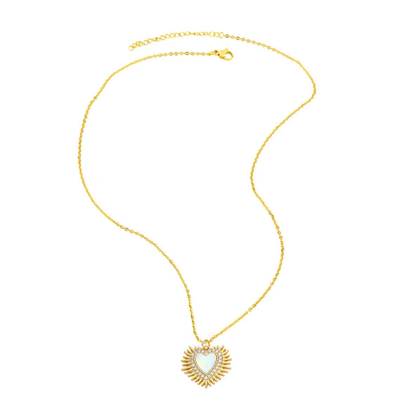 Wholesale Jewelry Simple Heart Copper Pendant Necklace With Gold Plated Electroplating And Bamboo Chain For Women