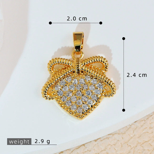 Wholesale Jewelry Simple Heart Shape Copper Electroplated Microinlaid Zircon Single Pendant Necklace For Women