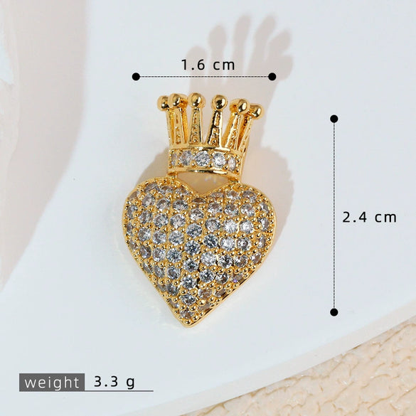 Wholesale Jewelry Simple Heart Shape Copper Electroplated Microinlaid Zircon Single Pendant Necklace For Women