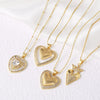 Wholesale Jewelry Simple Heart Shape Copper Goldplated Pendant Necklace
