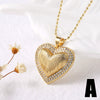 Wholesale Jewelry Simple Heart Shape Copper Goldplated Pendant Necklace