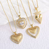 Wholesale Jewelry Simple Heart Shape Copper Goldplated Pendant Necklace