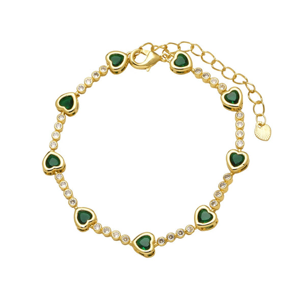 Wholesale Jewelry Simple Heart Shape Copper 18K Gold Plated Bracelet