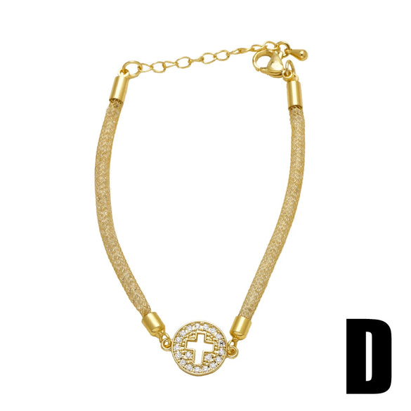 Wholesale Jewelry Simple Heart Shape Copper Pendant Bracelet With Electroplating For Unisex
