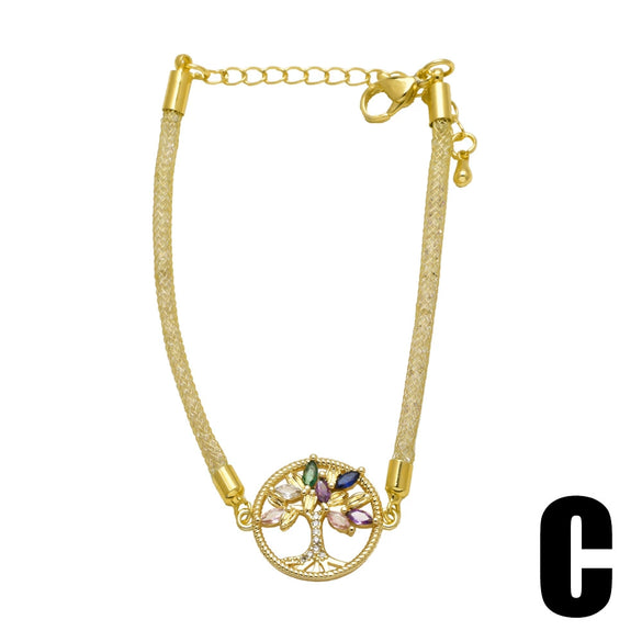 Wholesale Jewelry Simple Heart Shape Copper Pendant Bracelet With Electroplating For Unisex