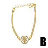 Wholesale Jewelry Simple Heart Shape Copper Pendant Bracelet With Electroplating For Unisex