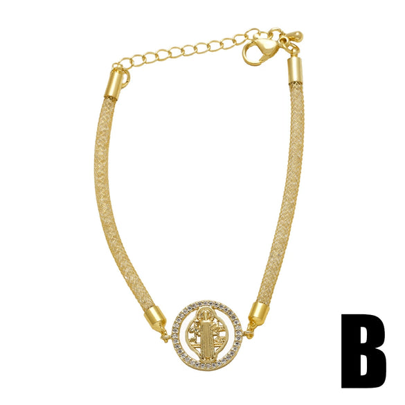 Wholesale Jewelry Simple Heart Shape Copper Pendant Bracelet With Electroplating For Unisex