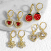 Wholesale Jewelry Simple Heart Shape Copper Pendant Earrings With Electroplating