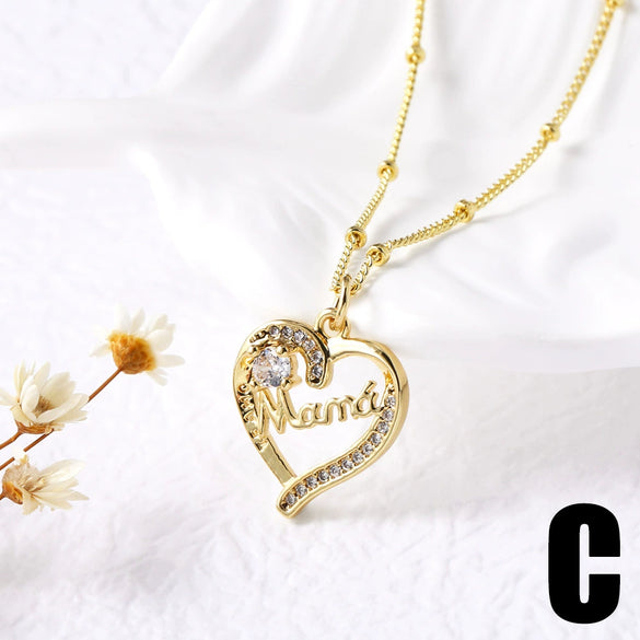 Wholesale Jewelry Simple Heart Shape Copper Pendant Necklace With Electroplating For Women