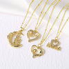 Wholesale Jewelry Simple Heart Shape Copper Pendant Necklace With Electroplating For Women