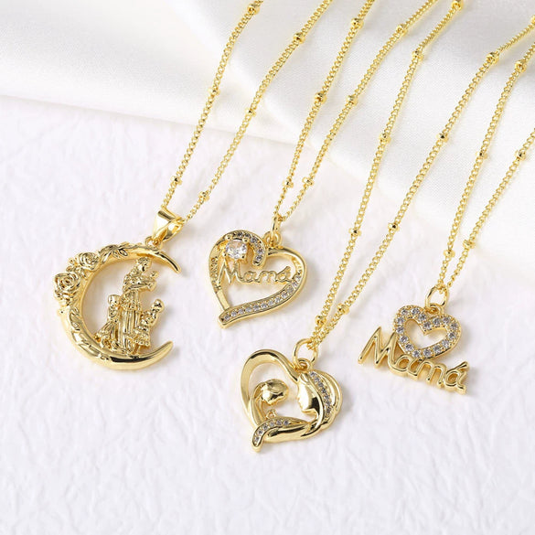 Wholesale Jewelry Simple Heart Shape Copper Pendant Necklace With Electroplating For Women
