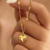 Wholesale Jewelry Simple Heart Shape Iron Plastic Pendant Electroplated Twist Chain Single Layer Women's Necklace