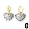 Wholesale Jewelry Simple Heart Shaped Copper Gold Plated Earrings