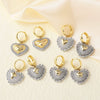 Wholesale Jewelry Simple Heart Shaped Copper Gold Plated Earrings