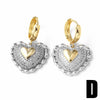 Wholesale Jewelry Simple Heart Shaped Copper Gold Plated Earrings