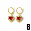 Wholesale Jewelry Simple Heartshaped Copper Earrings With Full Zircon Electroplating