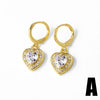 Wholesale Jewelry Simple Heartshaped Copper Earrings With Full Zircon Electroplating