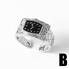 Wholesale Jewelry Simple Highend Copper Electroplated Real Gold Clock Watch Open Ring