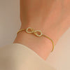 Wholesale Jewelry Simple Infinite Love Women's Copper Bracelet With Electroplating And Letters Numbers Text Pattern