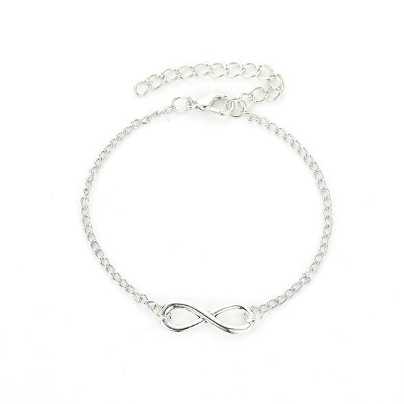 Wholesale Jewelry Simple Infinite Love Women's Copper Bracelet With Electroplating And Letters Numbers Text Pattern