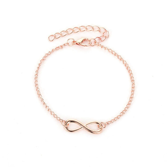 Wholesale Jewelry Simple Infinite Love Women's Copper Bracelet With Electroplating And Letters Numbers Text Pattern