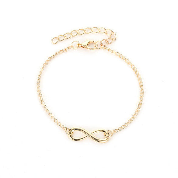 Wholesale Jewelry Simple Infinite Love Women's Copper Bracelet With Electroplating And Letters Numbers Text Pattern