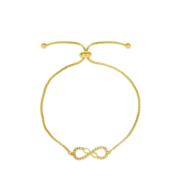 Wholesale Jewelry Simple Infinite Love Women's Copper Bracelet With Electroplating And Letters Numbers Text Pattern