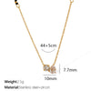 Wholesale Jewelry Simple Joker Style Double Diamond Pendant 316L Stainless Steel Clavicle Chain With Electroplating