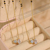 Wholesale Jewelry Simple Joker Style Double Diamond Pendant 316L Stainless Steel Clavicle Chain With Electroplating