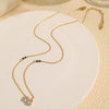 Wholesale Jewelry Simple Joker Style Double Diamond Pendant 316L Stainless Steel Clavicle Chain With Electroplating