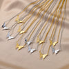 Wholesale Jewelry Simple Letter And Butterfly Stainless Steel 18K Gold Plated Necklace