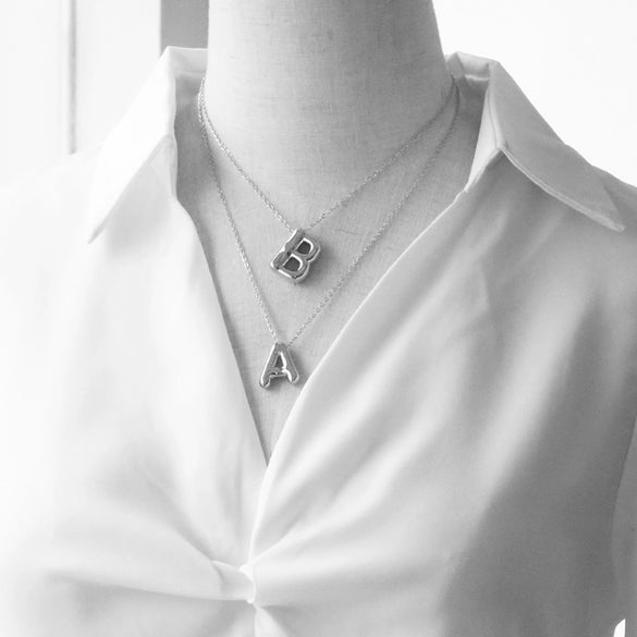 Wholesale Jewelry Simple Letter Copper Ochain Pendant Necklace Electroplated