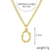 Wholesale Jewelry Simple Letter Pendant Necklace Copper Mixed Gem Inlay Zircon Ochain