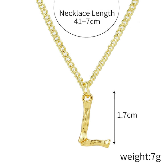 Wholesale Jewelry Simple Letter Pendant Necklace Copper Mixed Gem Inlay Zircon Ochain