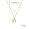 Wholesale Jewelry Simple Letter Pendant Necklace Copper Mixed Gem Inlay Zircon Ochain