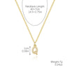 Wholesale Jewelry Simple Letter Pendant Necklace Copper Mixed Gem Inlay Zircon Ochain