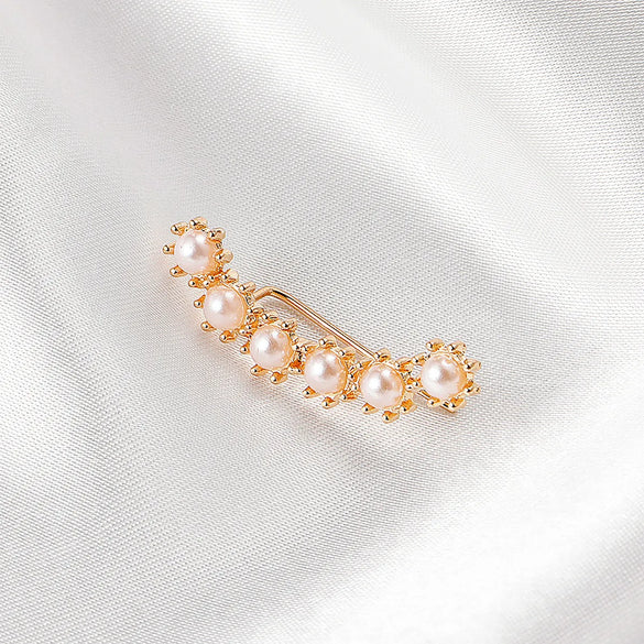 Wholesale Jewelry Simple Metal Pearl Flower Ear Bone Clip Gooddiy