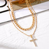 Wholesale Jewelry Simple Multilayer Cross Alloy Ochain Necklace For Women With Geometric Pattern And Diamond Design