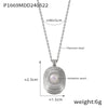 Wholesale Jewelry Simple Multilayer Threedimensional Square 316L Stainless Steel Pendant Necklace With Bead Inlay And Geometric Pattern Electroplated