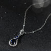 Wholesale Jewelry Simple Natural Geometric 925 Sterling Silver Necklace With Artificial Sapphire Pendant And Electroplating Design