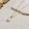 Wholesale Jewelry Simple Natural Geometric Sterling Silver 925 Necklace With Freshwater Pearl Pendant Electroplated