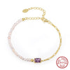 Wholesale Jewelry Simple Natural Style S925 Sterling Silver Bracelet Set With Baroque Pearl And Zircon Electroplated
