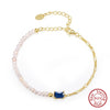 Wholesale Jewelry Simple Natural Style S925 Sterling Silver Bracelet Set With Baroque Pearl And Zircon Electroplated